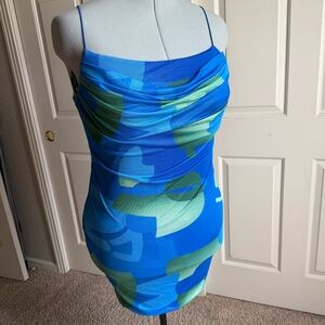 SHEIN Curve Blue and Green BodyCon Sexy Dress Size 3XL Fits size 16-20